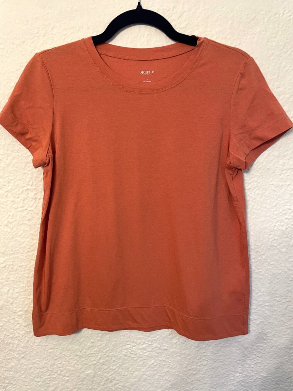Lafayette 148 100% Cotton Tee, Sz S, Quiet Luxury Minimalist Elevated Basic